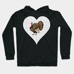 Jigsaw  Turkey Heart Design - Farm Animals Turkey Hoodie